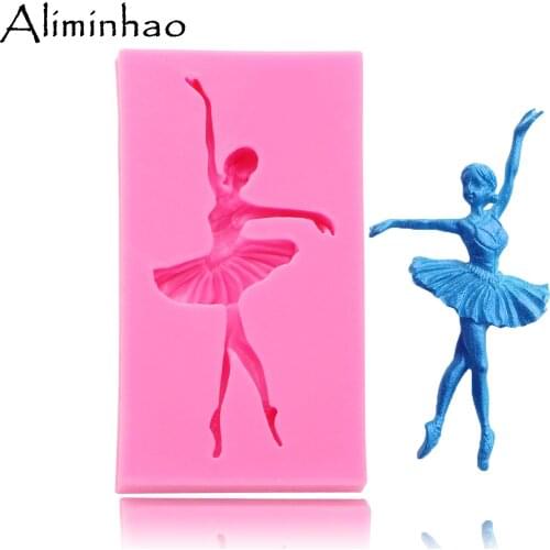 B1416 Sugarcraft Dancer girl Silicone mold fondant mold cake decorating tools chocolate gumpaste mold