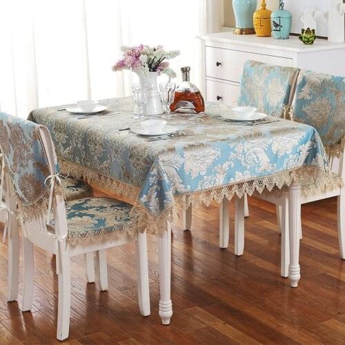 Velvet Tablecloth with Lace Rectangular Table Cloth Jacquard Coffee Dining Table TV Nightstand Table Cover Room Decor Aesthetic