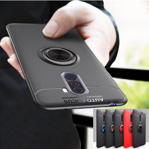 For Xiaomi Pocophone F1 Case Cover global POCO F1 Cover Car Holder Stand Magnetic Finger Ring TPU Case For Xiaomi F1 Capa