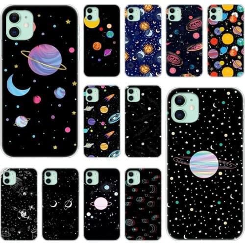 Space planet stars spaceship Silicone Phone Case for Apple iPhone 12 Mini 11 Pro XS Max X XR 6 6S 7 8 Plus 5 5S SE 2020 Cover