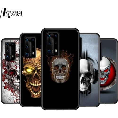 Black Cover Head of death for Huawei P40 P30 P20 P10 P9 P8 Pro Lite 4G 5G 2019 2017 Plus Mini Phone Case