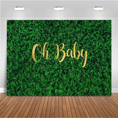 Newborn baby backdrop for photography green grass background for photo booth studio party decoration photographic studio