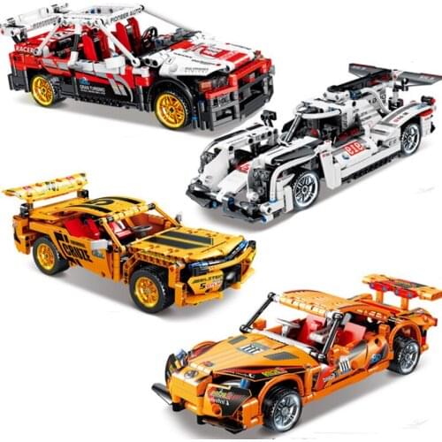 City Science Technic Educational Building Blocks DIY Toys For Kids DIY Gift Mechanical Engineering Pull-Back Racing Car Models
