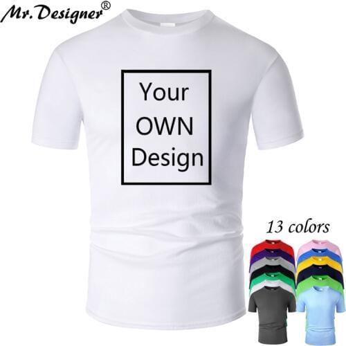Your OWN Design Brand Logo/Picture Custom Men and women DIY Cotton T shirt Short sleeve Casual T-shirt tops Tee 13 color fc001