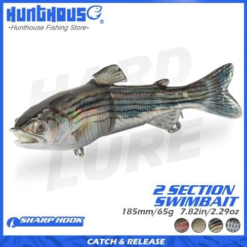 Hunthouse multi-section 185mm 65g slow sinking hard fishing lure for fishing pike musky bass bait