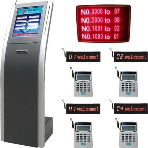 Intelligent Bank Wireless Queue Management System,Restaurant/Hotel Guest Calling kiosk with ticket dispenser and software