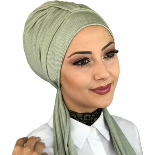 Islamic Fashion Muslim Hijab Lady Hijab 2021 Trend Scarf Bone Beanie Ready Shawl Scarf Buckle Hat