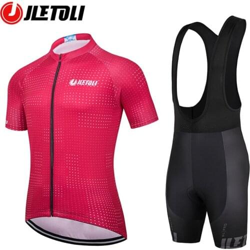 JLETOLI Breathable Cycling Set Women Quick Dry Sports Jersey Set Bicycle Short Sleeve Kits Anti-slip Shockproof Bike Clothing