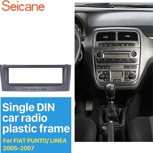 Seicane 1 Din Dash Bezel Kit Trim Kit for 2005 2006 2007 FIAT PUNTO LINEA Stereo Install Dash Kit DVD Frame CD Trim Fitting Kit