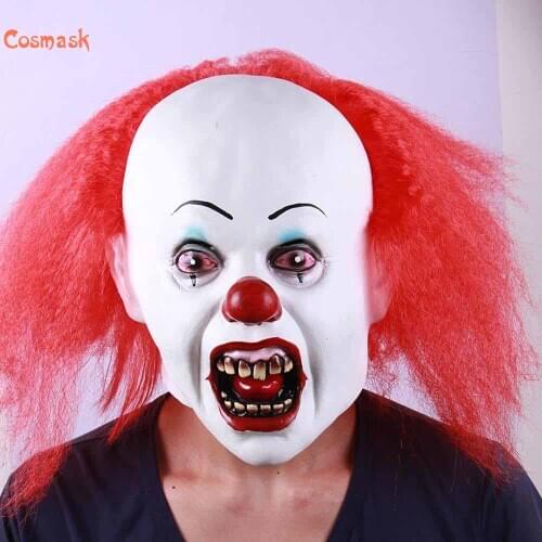 Cosmask Halloween Mask Clown Mask Horror Devil Redhead Full Set Head New Funny Clown Face Scary