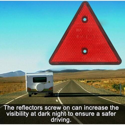 Red Rear Reflectors Triangle Reflective for Gate Posts Safety Reflectors Screw Fit for Trailer Motorcycle Caravan Truck Boat