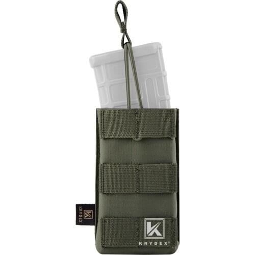 KRYDEX 5.56.223 Modular Magazine Pouch Tactical Single Open Top MOLLE PALS Magazine Carrier For Military Shooting Hunting Ranger