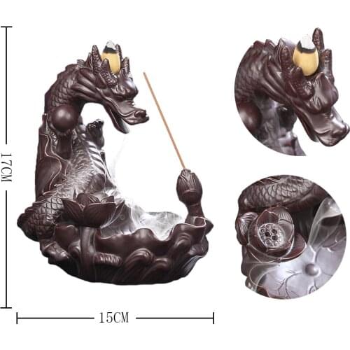 Western Pterosaur Backflow Incense Burner Handmade Ceramic Dragon Backflow Creative Smoke Waterfall Incense Holder Censer