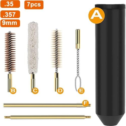 7pcs Gun Cleaning Kit Airsoft Pistol Rifle Cleaner for Cal.38/357/9mm Tactical Brass Rod Hunting Mop Brush Barrel Cleaning Tools