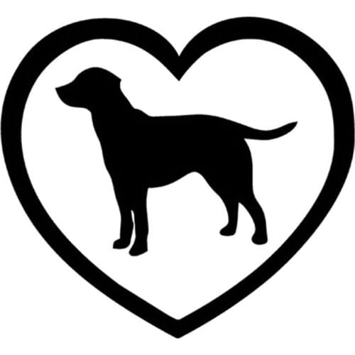 12.8*11.6CM Love Window Labrador Retriever Decal Sticker Car Styling Fashion Window Decorative Stickers