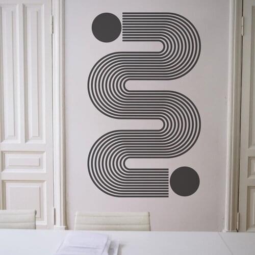 Boho Interior Wall Art, Modern Farmhouse Decor, Abstract contemporary aesthetic with geometric rainbow with Sun lines E225