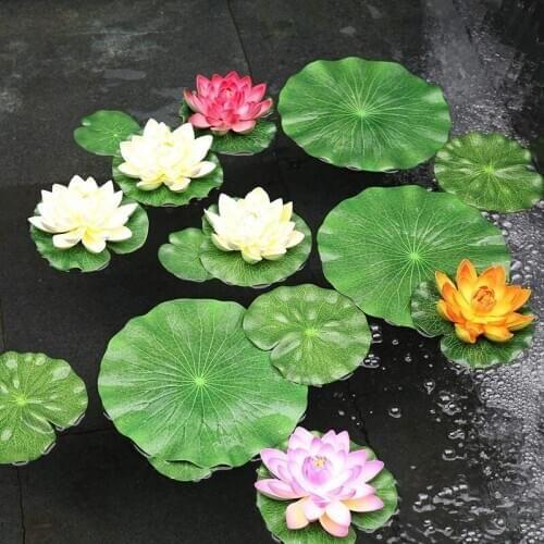 New Artificial Floating Foam Lotus Leaves Decor for Pond Aquarium and Stage Realistic Lotus Foliage Green Plant for Fish Pool De