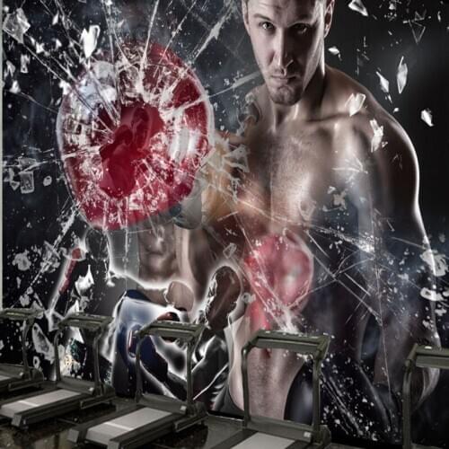 Drop Shipping Custom Wall Mural Creative Sexy Beauty Gym Photo Background Wall Mural Boxing Room Casino Fitness Place Wallpaper