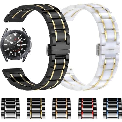 Luxury Ceramic Band for Samsung Galaxy Watch 3 41/45mm Bracelet for Galaxy Watch 42/46mm Wrist Strap Watchband Bands 20mm 22mm