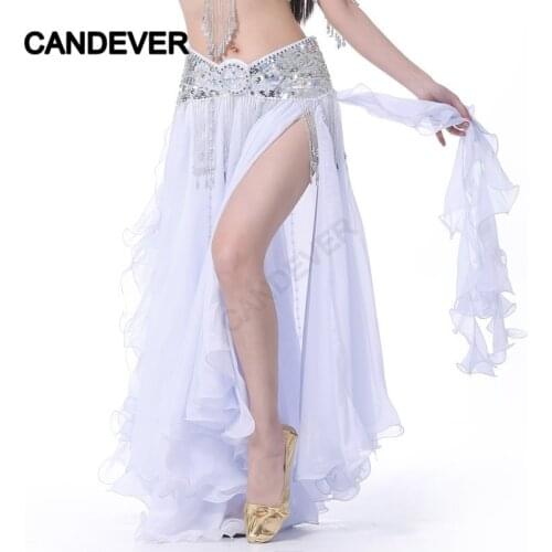 Sexy Adult Female Belly Dance Bellydance Dancewear Gypsy Spanish Flamenco Oriental Costumes Dress Side Slits Women Long Skirts