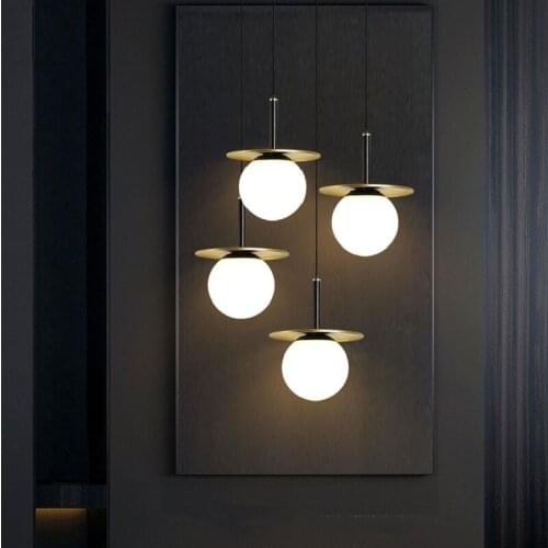Modern Led Pendant Lights Nordic Designer Glass Ball Hanging Lamp For Living Room Bedroom Dining Room Decor Home Pendant Lam