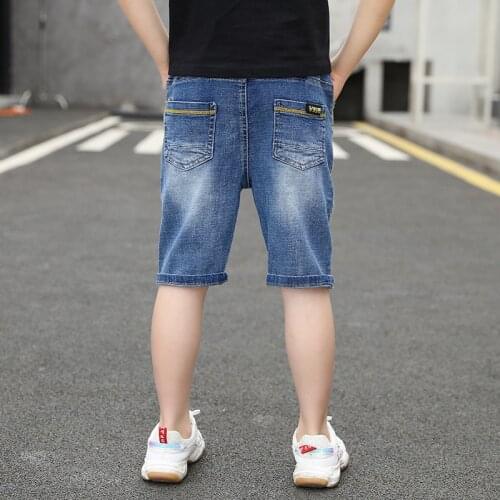 IENENS 4-13Y Summer Boys Capris Jeans Young Children Denim Mid Pants Kids Baby Boy Casual Cropped Trousers Straight Bottoms