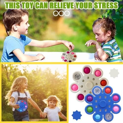 Mini Rotation Dimple Sensory Toy Silicone Gamepad Flipping Board Fidget Toy(With LED)Anti-anxiety Stress Relief Squeeze Toys#p4