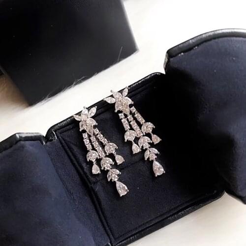 Brand Pure 925 Sterling Silver Jewelry For Women Bowknot Earrings Blue Diamond Earrings Cute Crown Stud Earrings Party Jewelry