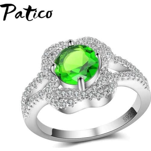 Optional Colors Women Fashion Round Cubic Zirconia Rings 925 Sterling Silver Jewelry Accessory Rings For Free Shipping
