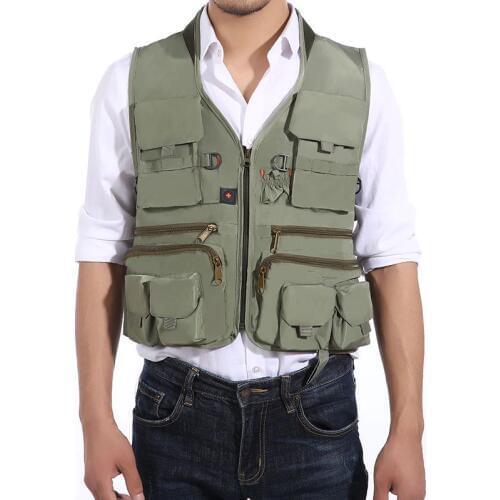 Outdoor Fishing Vest Waterproof Men Waistcoat Multi Pocket Tactical Hunting Military Jacket Camping Photography Vest For Travel