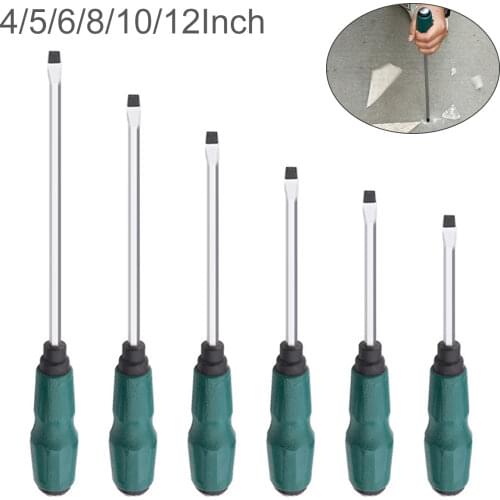 1PCS 45# Steel Slotted Screwdriver 4/5/6/8/10/12inch Type Magnetic Screw Driver Screwdriver Home Repair Tool Kit for Hand Tools