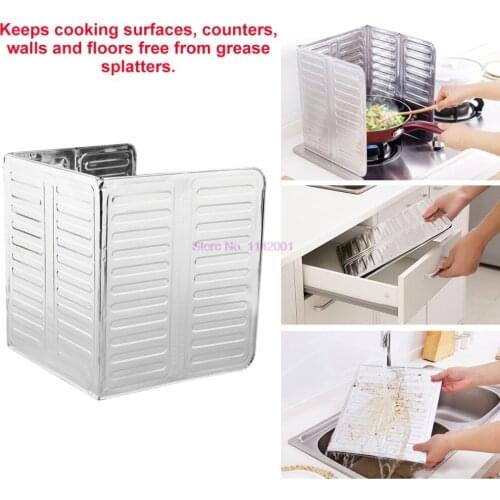 100pcs Kitchen Aluminum Foil Cooking Frying Pan Oil Splash Screen Cover Anti Splatter Shield Guard Oil Divider