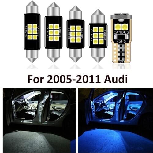 14X White Canbus LED Car Interior Lights Package Kit For 2005-2011 Audi A6 4F C6 S6 RS6 Sedan Car LED Light Interior Accessories