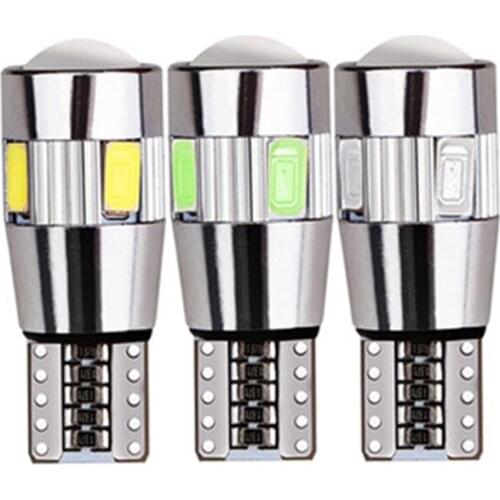2/10x Car 5W5 LED Bulb T10 W5W LED Signal Light Canbus 12V 6000K Auto Claerance Wedge Side Reverse Lamps 5630 6SMD Blue No error