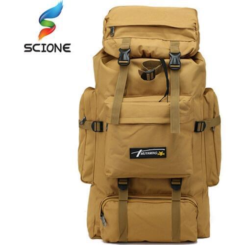 70L Outdoor Backpack Camping Bag Waterproof Mountaineering Hiking Backpacks Molle Sport Bag Climbing Rucksack