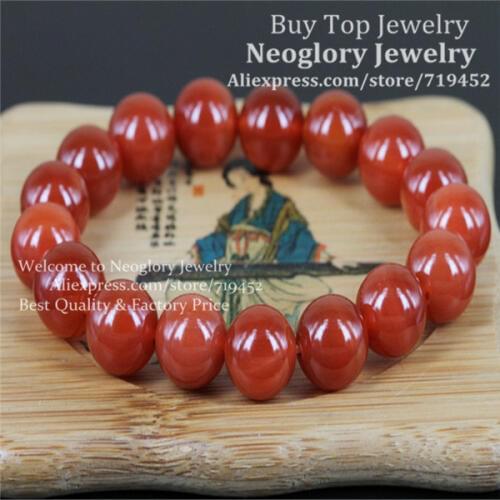 5pcs Fashion Carnelian Bracelet Nature Red Stone Bracelet,Round Semi Precious Gems Stone Beads Bracelet,Mens Stretch Bracelet
