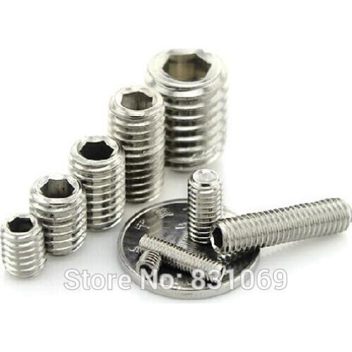 50pcs/Lot Metric Thread M5x20mm Stainless Steel Hex Socket Set Grub Screw Flat Head Brand New