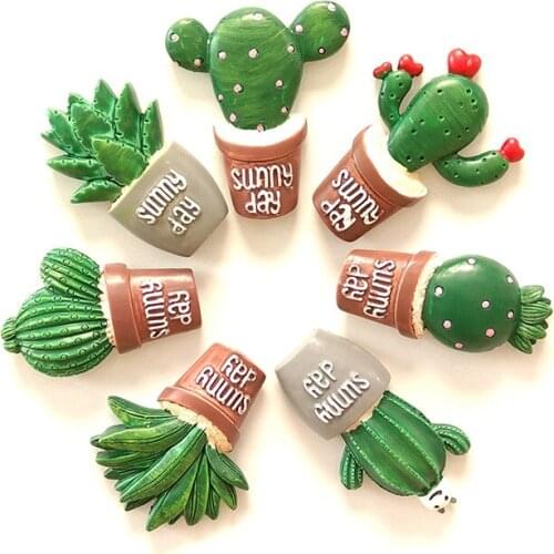 7pcs Cactus Plant Refrigerator Decorative 3D Magnet Creative Magnetic Paste Refrigerator Stick