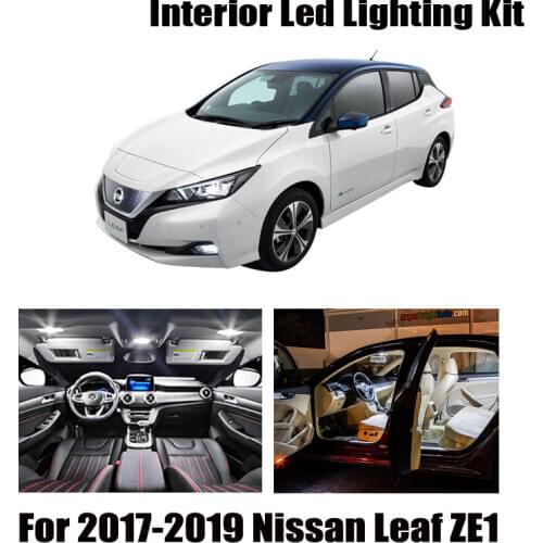 8pcs White Canbus Error Free Interior LED Bulb Map Dome Roof Light Kit For 2017 2018 2019 Nissan Leaf ZE1 Accessories Car Lamp