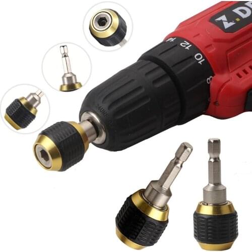 1/4 'Hex Shank Drill Bits Adapter 60mm Keyless Drill Chuck Screwdriver Impact Driver Adaptor Quick Release Adapter Drill Bit