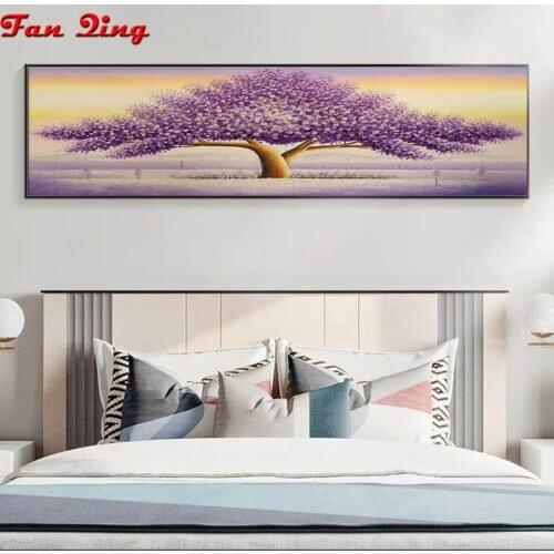 Large Size Diamond Painting Purple Tree 5D DIY Full Square Round Rhinestone Embroidery Mosaic Cross Stitch Handmade Wall Art