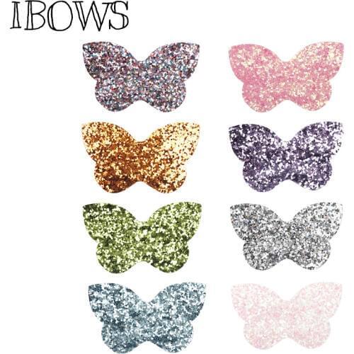 IBOWS 10pcs/lot Glitter Shiny Patch Hairbow Model Accessories DIY Handmade Materials Apparel Sewing Patch Clothes Bags Decor