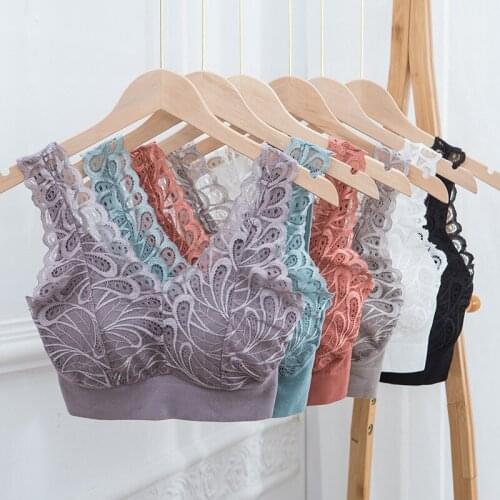 Sexy Bralette Women Lace Underwear Tube Tops Push Up Bra Top Wireless Lingerie Full Cup Brassiere Soft Breathable Vest Women