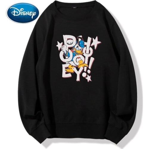 Disney Sweatshirt 2021 Fashion Donald Duck Letter Cartoon Print Casual Women Unisex Long Sleeve Jumper Tee Tops Female 8 Colors