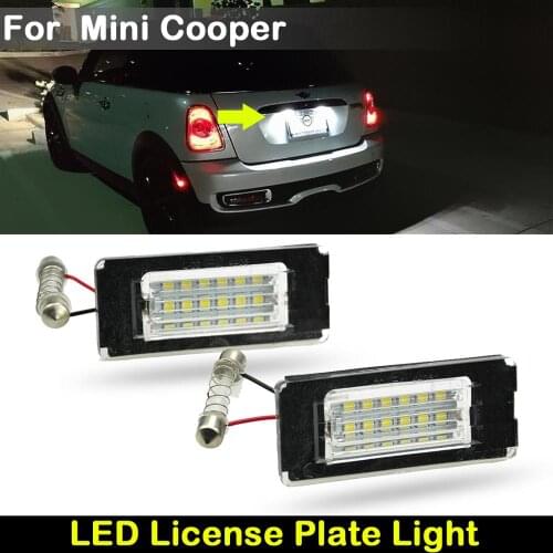 For MINI Cooper Gen2 R56 R57 R58 R59 white LED Car Rear license plate light number plate lamp
