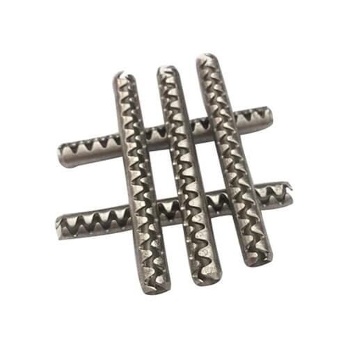 40PCS M2.5 Stainless steel open tooth elastic pins corrugated tooth elasticity elastic pin with gear 6mm-28mm length
