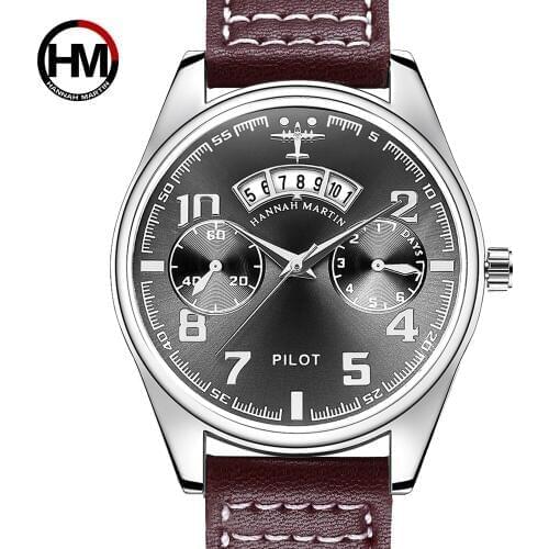 Hannah Martin Men's Watch With Leather Strap