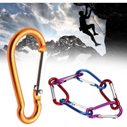 3pcs/set 3.8x46mm Aluminum Alloy Carabiner Spring Snap Clip Buckle Mountaineering Portable No.5 Gourd Keychain Hooks Durabl G1T3