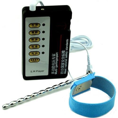 BDSM Electro Shock Kit Penis Stimulation Pircing Urethral Plug Cock Ring Dilator Electro Sex Toys For Men Urethral Sound