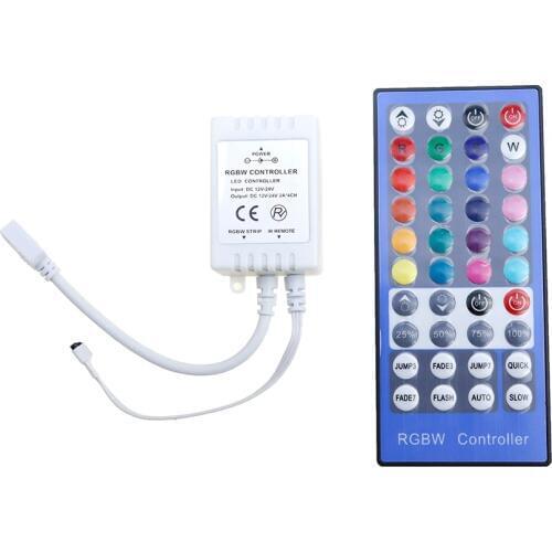 40key RGBW Controller with 40 Keys IR Remote control 5050 strips RGB white light, DC12-24V Input For SMD 5050 LED Strip Lights